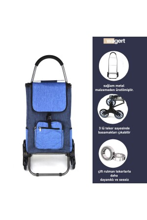 كرتون سوق ثلاثية عجلات مع حقيبة زيبر مقاومة للماء - Vadi