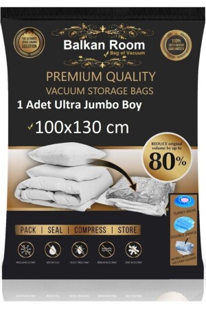 Vakum Hurcu 100 X 130 Vakumlu Hurç Ultra Jumbo Boy Vakumlu Poşet - 1