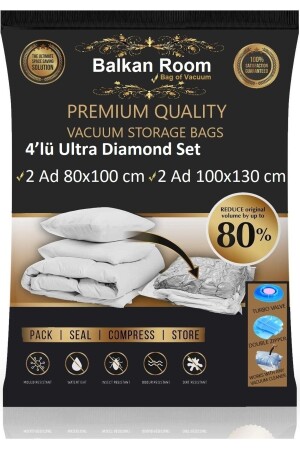 Vakum Hurcu 4’lü Ultra Diamond Set Vakumlu Hurç Vakumlu Poşet BalkanRoom1034d - 1