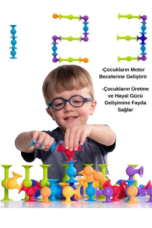 Vakum Molekül 25 Parça Yapı Taşları Fidget Duyusal Eğitici Oyuncak Squigz Lego Yapboz Pop It - 1