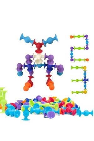 Vakum Molekül 25 Parça Yapı Taşları Fidget Duyusal Eğitici Oyuncak Squigz Lego Yapboz Pop It - 4