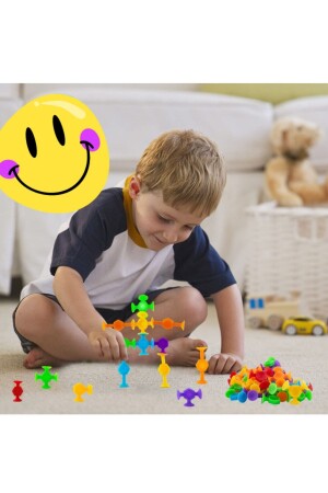 Vakum Molekül 25 Parça Yapı Taşları Fidget Duyusal Eğitici Oyuncak Squigz Lego Yapboz Pop It - 6