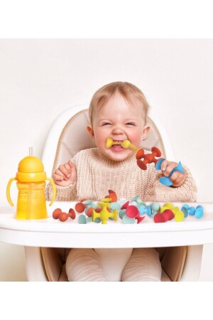 Vakum Molekül Yapı Taşları 50 Parça Fidget Duyusal Eğitici Oyuncak Squigz Lego - Shopist