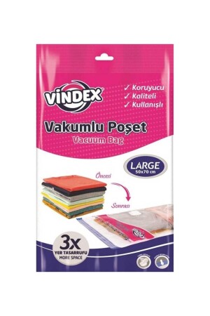 Vakuum-Aufbewahrungstasche für Kleidung, Kissen, Steppdecke, Aufbewahrungstasche – groß – 50 x 70 cm. -1 Packung - 2