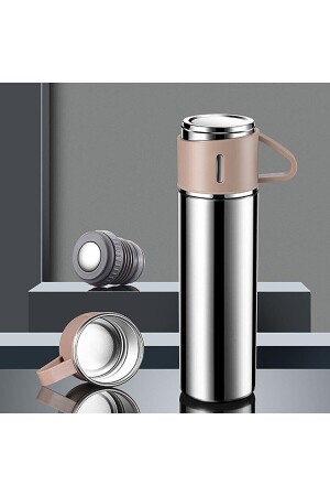 Vakuum-Thermoskannen-Set aus Edelstahl mit 3 Gläsern, 500 ml, bis zu 12 Stunden Hitzeschutz-Thermoskanne 6758947689 - 3