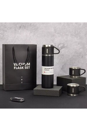 Vakuum-Thermoskannen-Set aus Edelstahl mit 3 Gläsern, 500 ml, bis zu 12 Stunden Hitzeschutz-Thermoskanne 6758947689 - 3