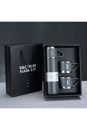Vakuum-Thermoskannen-Set aus Edelstahl mit 3 Gläsern, 500 ml, bis zu 12 Stunden Hitzeschutz-Thermoskanne 6758947689 - 2