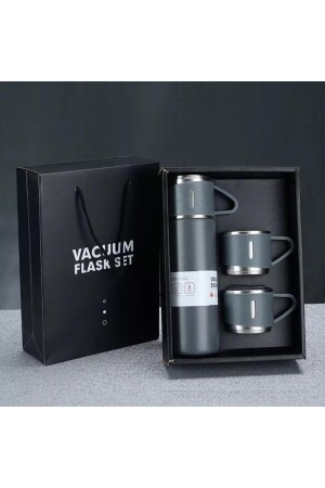 Vakuum-Thermoskannen-Set aus Edelstahl mit 3 Gläsern, 500 ml, bis zu 12 Stunden Hitzeschutz-Thermoskanne 6758947689 - 1