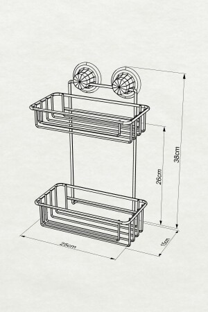 VAKUUM ZWEISTÜCKIGES BADEZIMMER-DUSCHREGAL CHROM DM256 DM256. 00 - 4