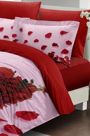 Valentinstag-Doppelbettbezug-Set aus 100 % Baumwollsatin „For the Love of Roses“ MONOHOME24505 - 7