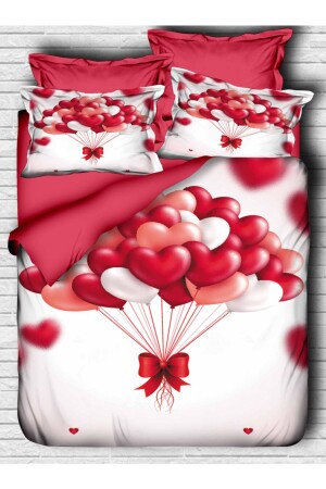 Valentinstag-Herzballon-3-D-Bettbezug-Set SGDG102 - 1