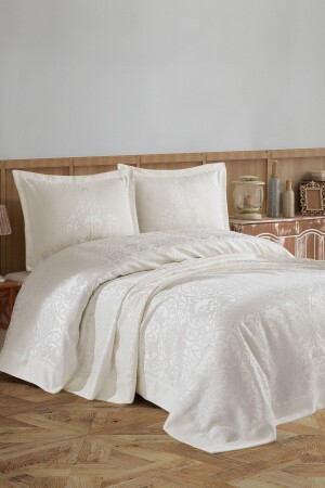 Valeron Pano Chenille Doppelbett-Tagesdecke (Creme) - 1