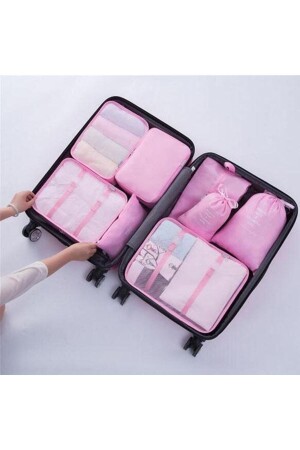 Valiz Bavul Içi Düzenleyici Organizer 6lı Set Pembe - 3