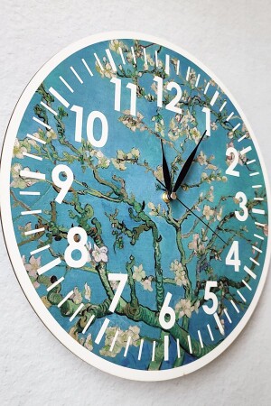 Van Gogh Badem Çiçeği Ağacı UV Baskılı Duvar Saati - 3