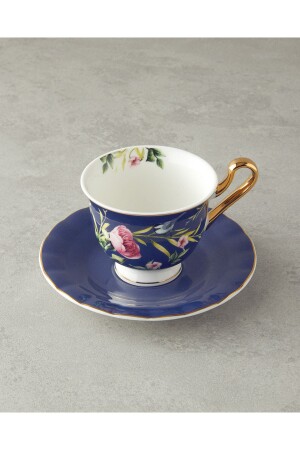 Vanilla New Bone China 4 Parça 2 Kişilik Çay Fincanı Takımı Lacivert - 3