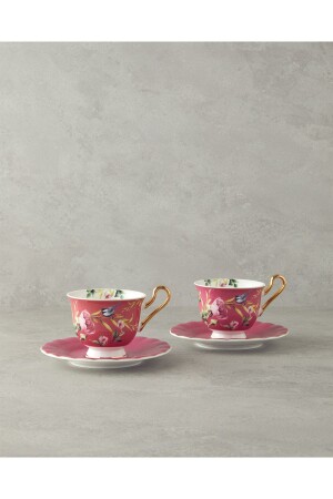 Vanilla New Bone China 4 Parça 2 Kişilik Çay Fincanı Takımı Mor - 2