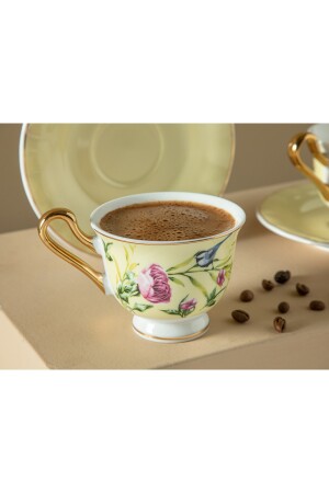 Vanilla New Bone China 4 Parça 2 Kişilik Kahve Fıncan Takımı 90 Ml Açık Sarı 10036617 - 6