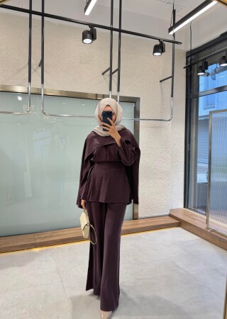 Vanilla Pelerinli Takım - Bordo - Nuuwears