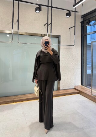 Vanilla Pelerinli Takım - Kahve - Nuuwears