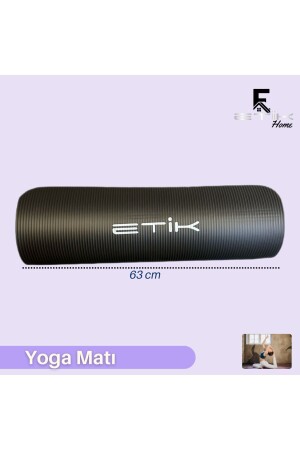 var Yoga Matı 8 mm Taşıma Askılı Yoga Minderi ETK100000 Siyah Yoga Tek Ebat 183 x 61 cm 8 MM - 2