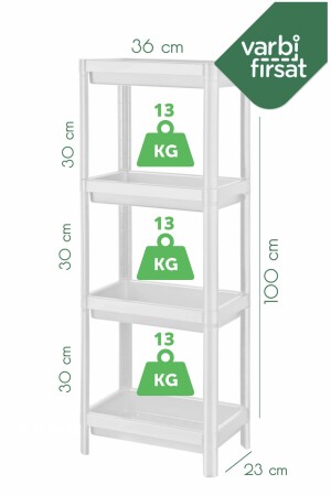 VAR4KCHUZ 4-stöckiges Badezimmerregal, weiß, Badezimmer-Organizer, Shampoo-Halter, Handtuchhalter, Schrank - 5