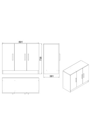 Vario E Büroschrank mit Türen Barock-Anthrazit VO5-BA - 6