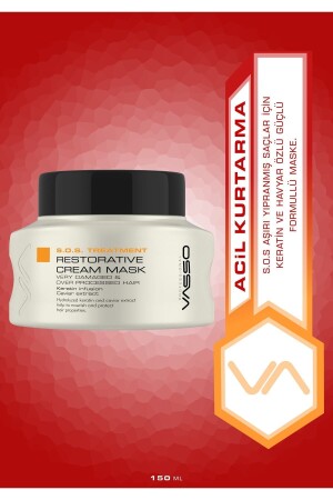 Vasso S.o.s Treatment Restorative Cream Yıpranmış Saç Maskesi 150ml - 4