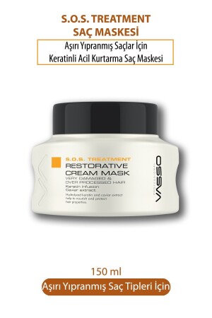 Vasso S.o.s Treatment Restorative Cream Yıpranmış Saç Maskesi 150ml - Vasso Women