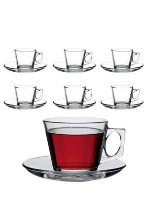 Vela Glas-Teeservice, 12-teilig, Teetassen für 6 Personen. Teetasse. Glas mit Griff. - 2