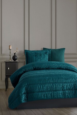 Velvet Kadife Comfort Set Modern Uyku Seti Tek Kişilik Zümrüt Yeşili 2 Parça - Elart