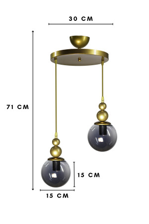 Venüs 2'li Sarkıt Avize Özel Model - Modern Avize - Oturma Odası - Salon - Yatak Odası VN2 - 6