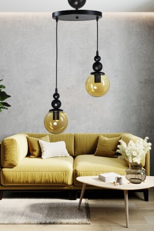 MNZ-Venus 2-piece pendant lamp شمعة نموذج خاص - شمعة حديثة - غرفة المعيشة - القاعة - غرفة النوم VN2 - VEDA AVİZE