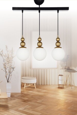 Venüs 3'lü Kraliçe Avize Eskitme-beyaz - Yemek Masası Özel - Salon - Mutfak - Hol - Yatak Odası Ven - Pre - VEDA AVİZE