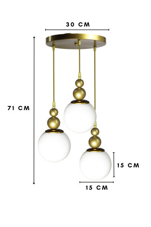 Venüs 3'lü Sarkıt Eskitme Model- Beyaz Cam - Oturma Odası- Salon - Yatak Odası - Modern Avize A10 - 4