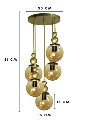 Venus 5-teilige Hängelampe, antikes Modell – echtes Honigglas – Wohnzimmer – Flur – Schlafzimmer, moderner Kronleuchter A99 - 4