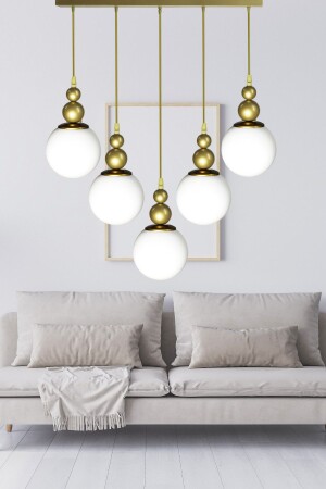 MNZ-Venus 5-piece Queen Chandelier Antique/white - طاولة تناول الطعام الخاصة - غرفة المعيشة - المطبخ - القاعة PREMIUM2 - VEDA AVİZE