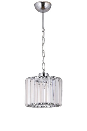 Venus Crystal Stone Silver Chrome Single 20 cm Pendelleuchte Kronleuchter - Çakır Avize 3600-20SR - 2