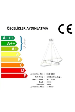 Venüs Iı Modern Yuvarlak Daire Krom Sarkıt 2'li Beyaz Işık Gün Işığı 3'lü Mod Led Avize 17.5972.40.0322 - 2