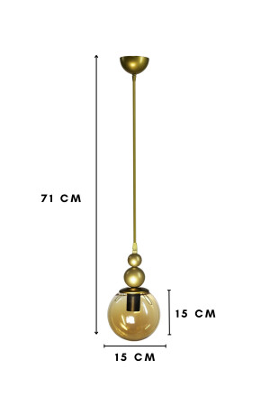 Venüs Tekli Sarkıt Eskitme Model- Hakiki Bal Cam- Oturma Odası- Salon- Yatak Odası Modern Avize VN1 - 4