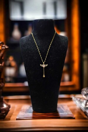 Vergoldete Liebesengel-Herz-Halskette, verziert mit Diamant-Swarovski-Einzelsteinen Kalpan75 - 4
