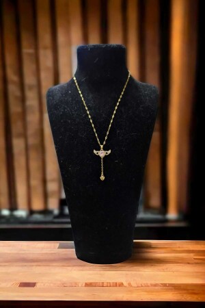 Vergoldete Liebesengel-Herz-Halskette, verziert mit Diamant-Swarovski-Einzelsteinen Kalpan75 - 6