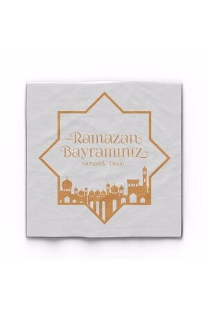 Vergoldete Serviette Weiß Ramadan Bayram Gold 16-teilig - 1