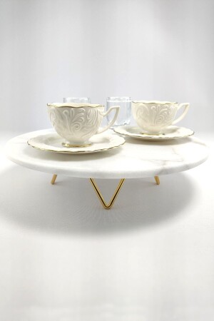 Vergoldetes Kaffeetassen-Set aus Porzellan für 2 Personen PRA-379542-1247 - 7