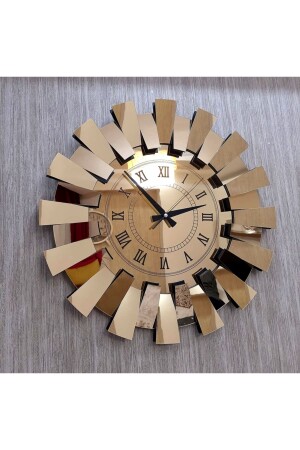 Verspiegelte 3D-Klaviermodell-Wanduhr mit römischen Ziffern in Gold - 8