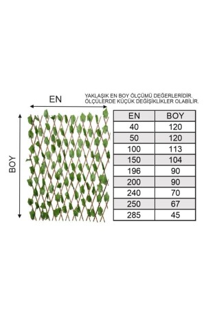 Verstellbarer Akkordeon-dekorativer künstlicher Efeu-Zaun 3x120 Kzmprt KZMPRTWHTECİT - 7