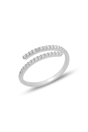 Verstellbarer Ring aus Silber mit Rhodium und Zirkonsteinen - 1