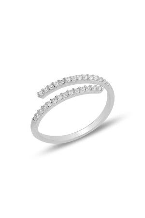 Verstellbarer Ring aus Silber mit Rhodium und Zirkonsteinen - 2