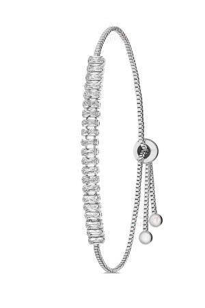 Verstellbares Baguette-Wasserweg-Armband für Damen mit Zirkonsteinen - 2