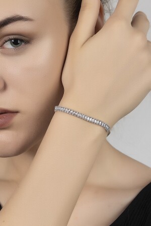 Verstellbares Baguette-Wasserweg-Armband für Damen mit Zirkonsteinen - 3