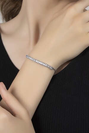 Verstellbares Baguette-Wasserweg-Armband für Damen mit Zirkonsteinen - 5